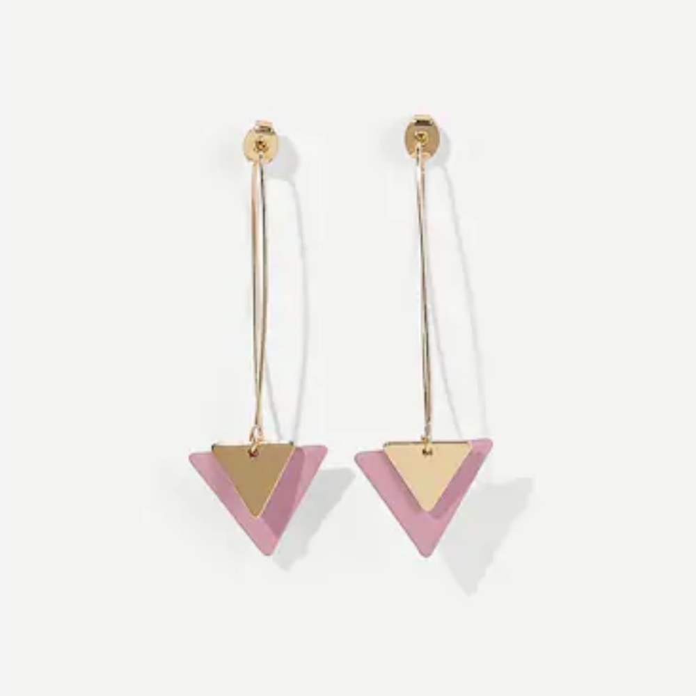 LAST SET SALE Pastel Double Triangle Drop Earrings - Picture 3 of 4